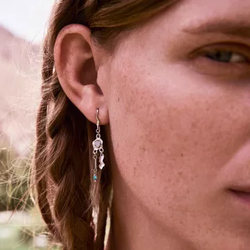 Maanesten Ørering Single til Dame udført i 925 Sterling Sølv i en flot Sølv farve