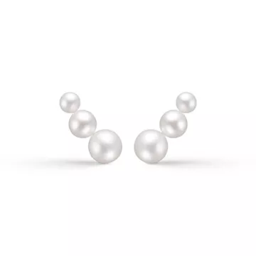 Mads Z Øreringe til Dame udført i Guld i en flot Hvid farve