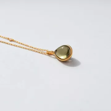 Julie Sandlau Vedhæng til Dame udført i 925 Sterling Sølv i en flot Guld, Grøn farve