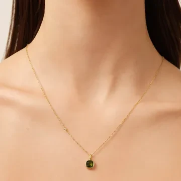 Julie Sandlau Vedhæng til Dame udført i 925 Sterling Sølv, Guld i en flot Grøn farve