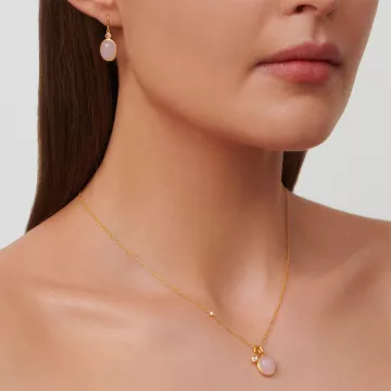 Julie Sandlau Vedhæng til Dame udført i 925 Sterling Sølv i en flot Guld, Lyserød farve