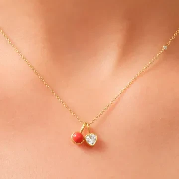 Julie Sandlau Vedhæng til Dame udført i 925 Sterling Sølv i en flot Guld, Hvid farve