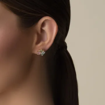 Suzanne Kalan Øreringe til Dame udført i Guld i en flot Guld, Multi farve