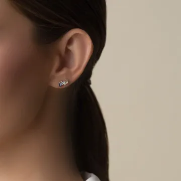 Suzanne Kalan Øreringe til Dame udført i Guld i en flot Blå, Guld farve