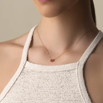 Suzanne Kalan Halskæde til Dame udført i  i en flot Guld, Lyserød farve