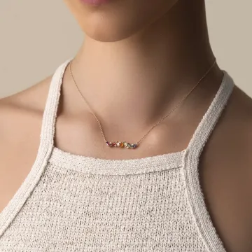 Suzanne Kalan Halskæde til Dame udført i Guld i en flot Guld, Multi farve