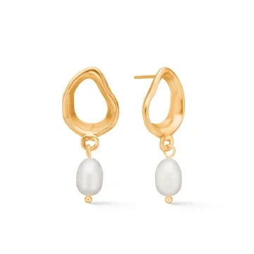 Schultz Øreringe til Dame udført i Rustfrit stål i en flot Guld farve