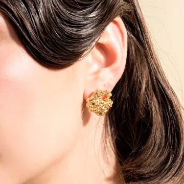 House of Vincent Øreringe til Dame udført i 925 Sterling Sølv i en flot Guld farve