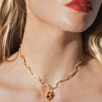 House of Vincent Halskæde til Dame udført i 925 Sterling Sølv i en flot Guld farve