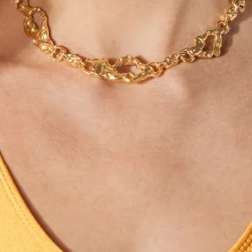 House of Vincent Halskæde til Dame udført i Messing i en flot Guld farve