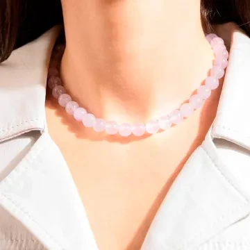 House of Vincent Halskæde til Dame udført i 925 Sterling Sølv i en flot Guld, Lilla farve