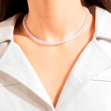 House of Vincent Halskæde til Dame udført i 925 Sterling Sølv i en flot Guld, Lilla farve