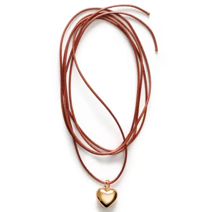 ANNI LU Heart On A String Halskæde 24 Guldbelagt Messing